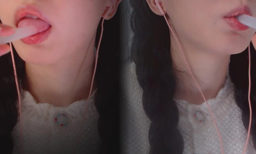 芝麻对辣ASMR 近距离舔麦 透视管道舔脸 吸管口腔音